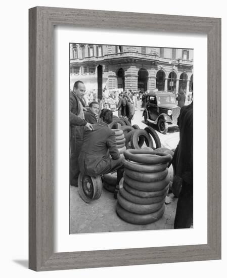 Tires for Sale in Black Market-Alfred Eisenstaedt-Framed Photographic Print