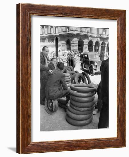 Tires for Sale in Black Market-Alfred Eisenstaedt-Framed Photographic Print