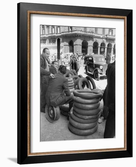 Tires for Sale in Black Market-Alfred Eisenstaedt-Framed Photographic Print