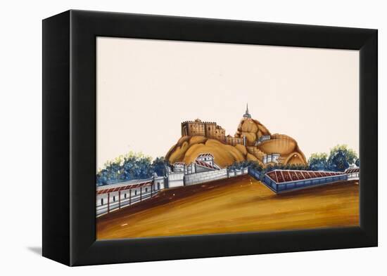 Tiruchirapalli Rock Fort City in the State of Tamil Nadu, from Thanjavur, India-null-Framed Premier Image Canvas