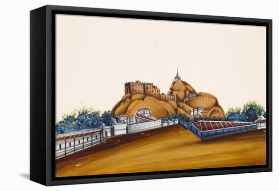 Tiruchirapalli Rock Fort City in the State of Tamil Nadu, from Thanjavur, India-null-Framed Premier Image Canvas