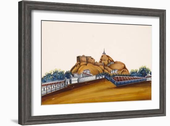 Tiruchirapalli Rock Fort City in the State of Tamil Nadu, from Thanjavur, India-null-Framed Giclee Print