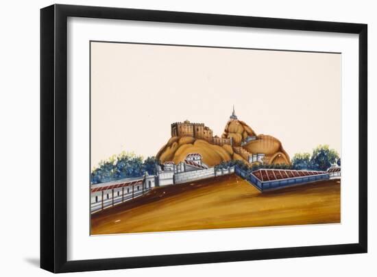 Tiruchirapalli Rock Fort City in the State of Tamil Nadu, from Thanjavur, India-null-Framed Giclee Print