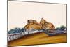 Tiruchirapalli Rock Fort City in the State of Tamil Nadu, from Thanjavur, India-null-Mounted Giclee Print