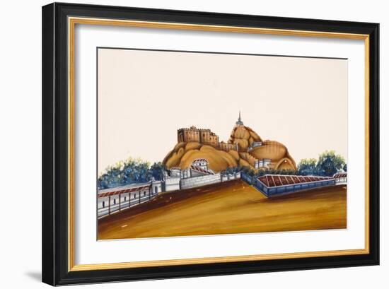 Tiruchirapalli Rock Fort City in the State of Tamil Nadu, from Thanjavur, India-null-Framed Giclee Print