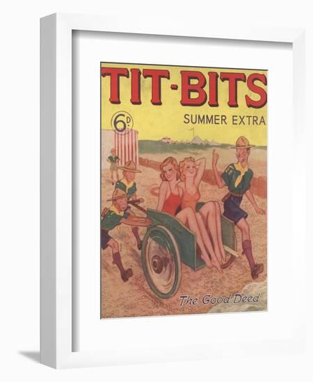 Tit-bits, Boy Scouts Holiday Beaches Magazine, UK, 1930-null-Framed Giclee Print