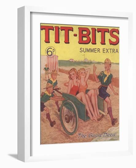 Tit-bits, Boy Scouts Holiday Beaches Magazine, UK, 1930-null-Framed Giclee Print