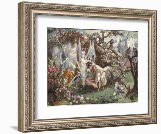 Titania and Bottom from William Shakespeare's 'A Midsummer-Night's Dream'-John Anster Fitzgerald-Framed Giclee Print