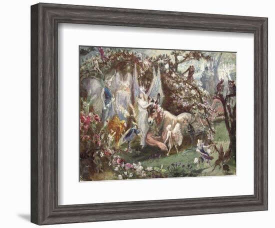 Titania and Bottom from William Shakespeare's 'A Midsummer-Night's Dream'-John Anster Fitzgerald-Framed Giclee Print