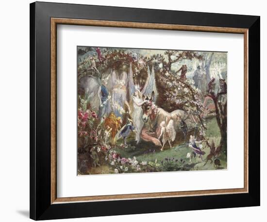 Titania and Bottom from William Shakespeare's 'A Midsummer-Night's Dream'-John Anster Fitzgerald-Framed Giclee Print