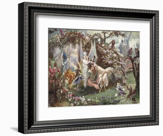 Titania and Bottom from William Shakespeare's 'A Midsummer-Night's Dream'-John Anster Fitzgerald-Framed Giclee Print