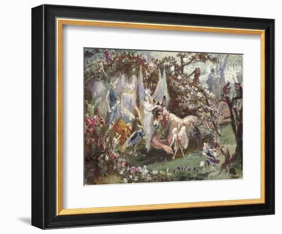 Titania and Bottom from William Shakespeare's 'A Midsummer-Night's Dream'-John Anster Fitzgerald-Framed Giclee Print