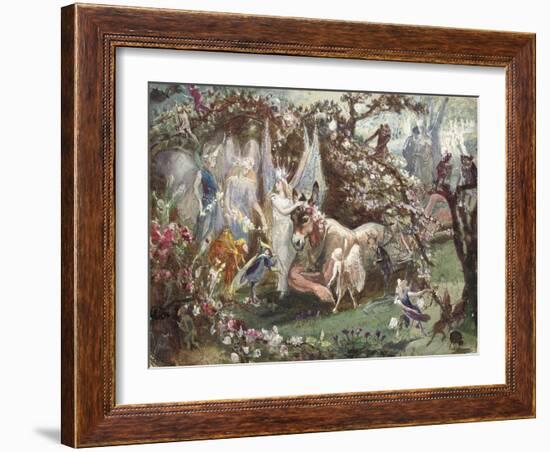 Titania and Bottom from William Shakespeare's 'A Midsummer-Night's Dream'-John Anster Fitzgerald-Framed Giclee Print