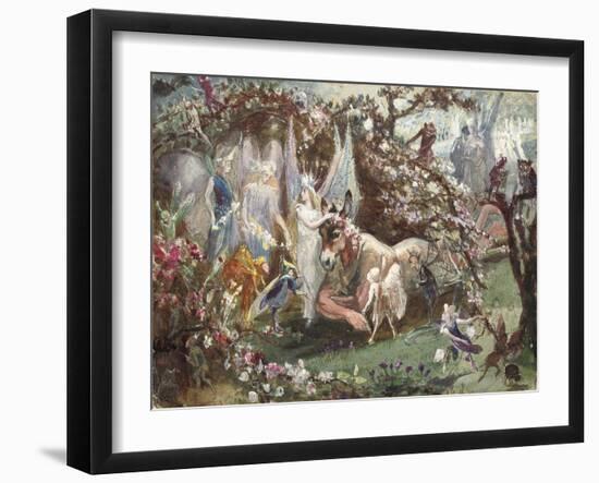 Titania and Bottom from William Shakespeare's 'A Midsummer-Night's Dream'-John Anster Fitzgerald-Framed Giclee Print