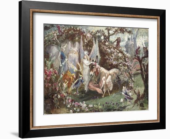 Titania and Bottom from William Shakespeare's 'A Midsummer-Night's Dream'-John Anster Fitzgerald-Framed Giclee Print