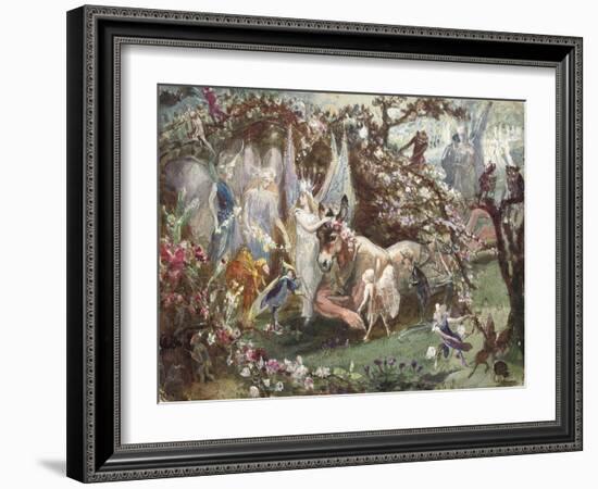 Titania and Bottom from William Shakespeare's 'A Midsummer-Night's Dream'-John Anster Fitzgerald-Framed Giclee Print