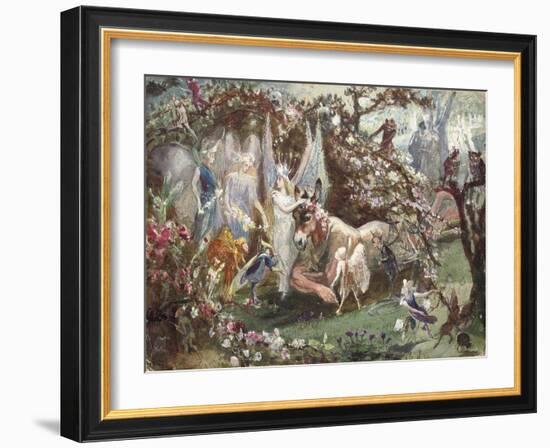 Titania and Bottom from William Shakespeare's 'A Midsummer-Night's Dream'-John Anster Fitzgerald-Framed Giclee Print