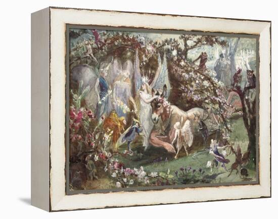 Titania and Bottom from William Shakespeare's 'A Midsummer-Night's Dream'-John Anster Fitzgerald-Framed Premier Image Canvas