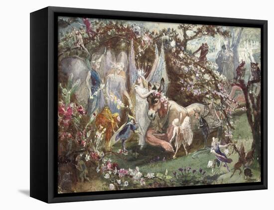Titania and Bottom from William Shakespeare's 'A Midsummer-Night's Dream'-John Anster Fitzgerald-Framed Premier Image Canvas