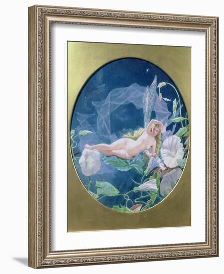 Titania Lying on a Leaf (W/C and Gouache)-John Simmons-Framed Giclee Print