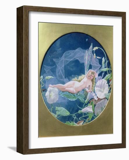 Titania Lying on a Leaf (W/C and Gouache)-John Simmons-Framed Giclee Print