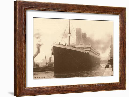 Titanic at the Dock-null-Framed Art Print