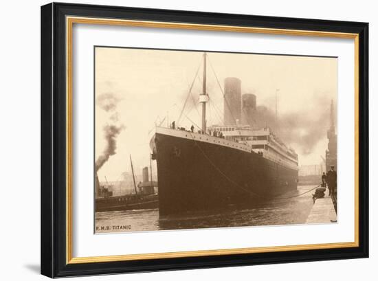 Titanic at the Dock-null-Framed Art Print