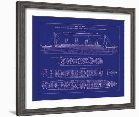 Titanic Blueprint I-The Vintage Collection-Framed Giclee Print