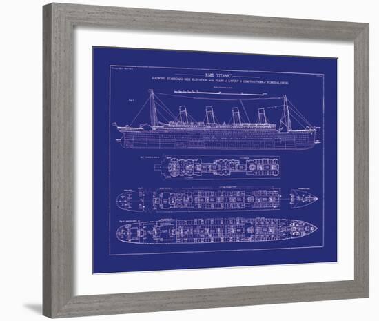 Titanic Blueprint I-The Vintage Collection-Framed Giclee Print