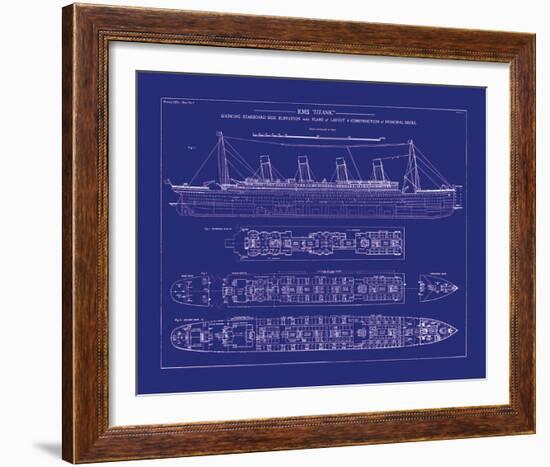 Titanic Blueprint I-The Vintage Collection-Framed Giclee Print