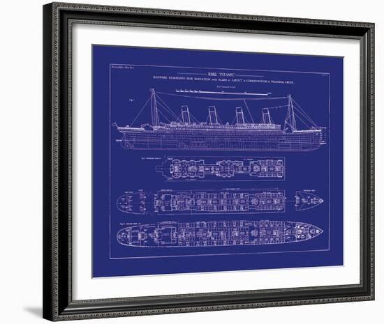 Titanic Blueprint I-The Vintage Collection-Framed Giclee Print