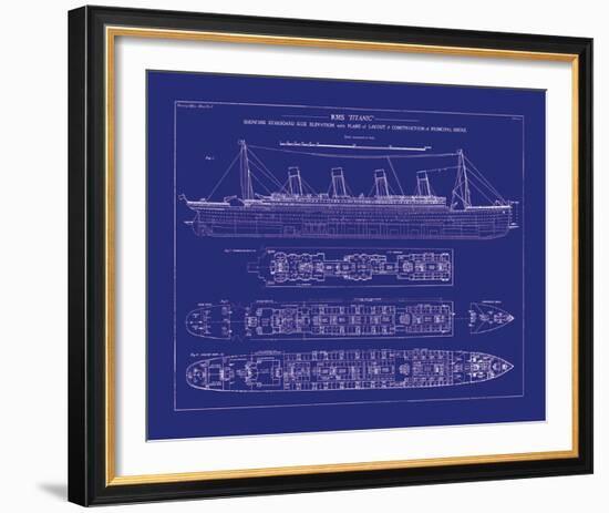 Titanic Blueprint I-The Vintage Collection-Framed Giclee Print