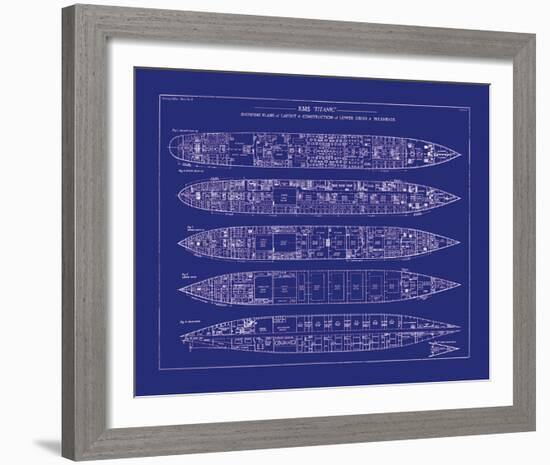 Titanic Blueprint II-The Vintage Collection-Framed Giclee Print