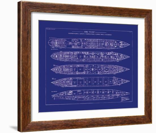 Titanic Blueprint II-The Vintage Collection-Framed Giclee Print