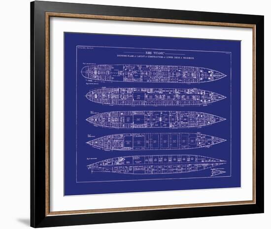 Titanic Blueprint II-The Vintage Collection-Framed Giclee Print