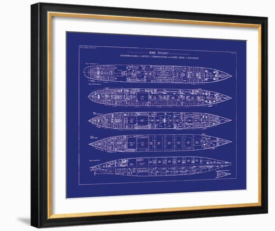 Titanic Blueprint II-The Vintage Collection-Framed Giclee Print