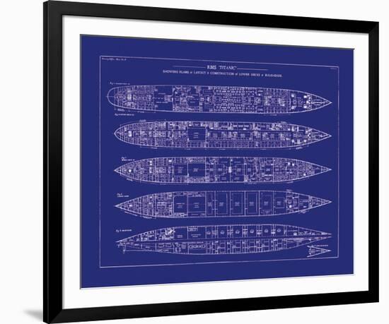 Titanic Blueprint II-The Vintage Collection-Framed Giclee Print