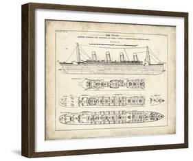 Titanic Blueprint Vintage I-The Vintage Collection-Framed Giclee Print