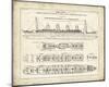 Titanic Blueprint Vintage I-The Vintage Collection-Mounted Giclee Print