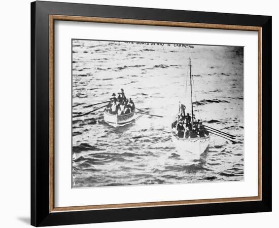 TITANIC life boats on way to CARPATHIA, 1912-null-Framed Photographic Print