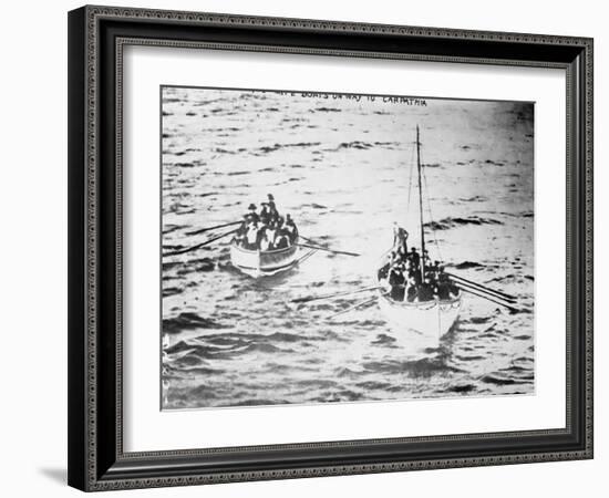 TITANIC life boats on way to CARPATHIA, 1912-null-Framed Photographic Print