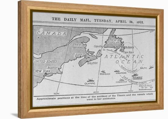 Titanic Location Map-null-Framed Premier Image Canvas