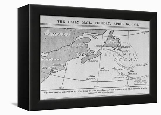 Titanic Location Map-null-Framed Premier Image Canvas