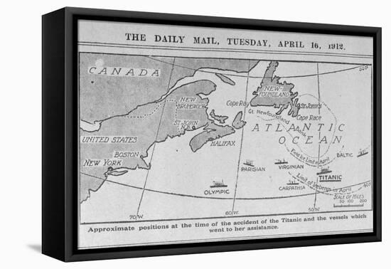 Titanic Location Map-null-Framed Premier Image Canvas