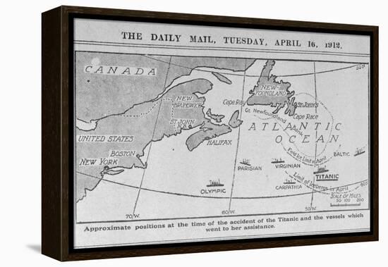 Titanic Location Map-null-Framed Premier Image Canvas