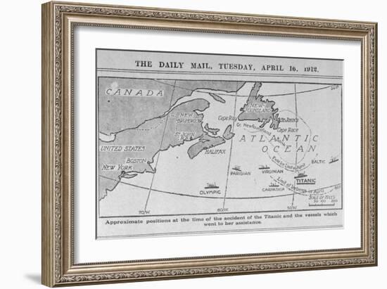 Titanic Location Map-null-Framed Giclee Print