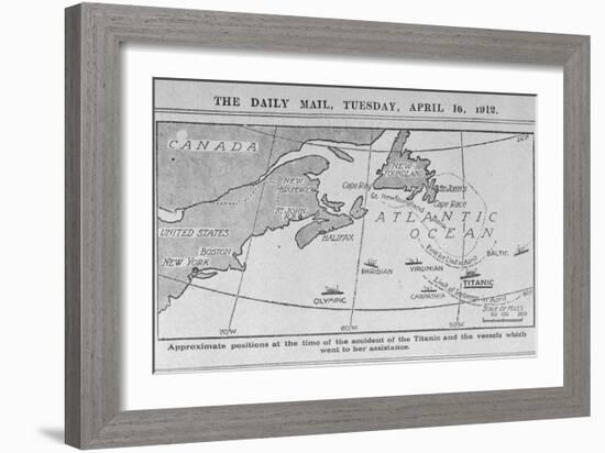 Titanic Location Map-null-Framed Giclee Print