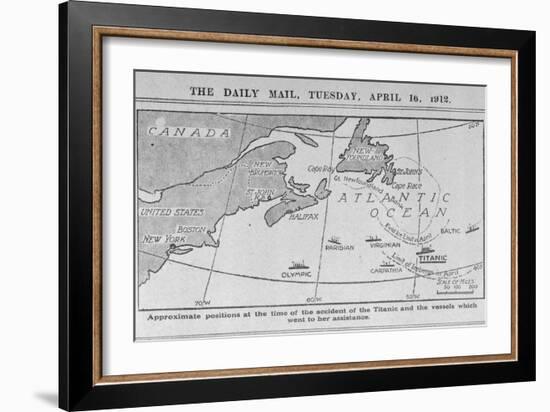 Titanic Location Map-null-Framed Giclee Print