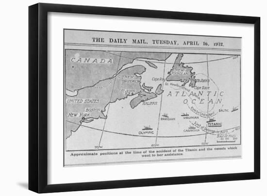 Titanic Location Map-null-Framed Giclee Print