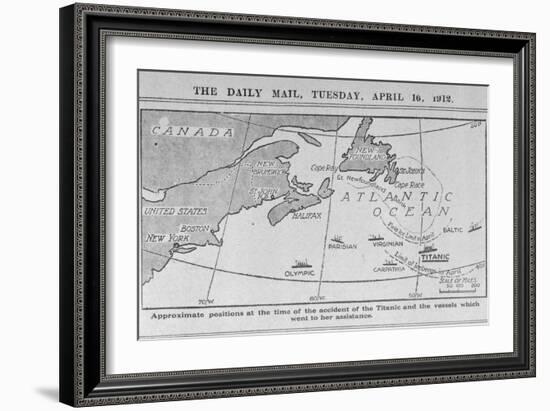 Titanic Location Map-null-Framed Giclee Print